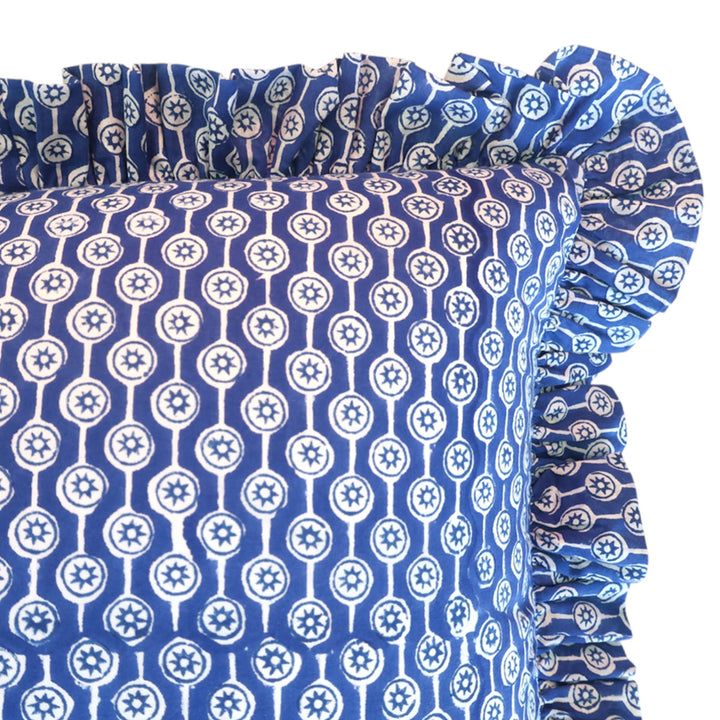 Blue Sun Ruffle Cushion