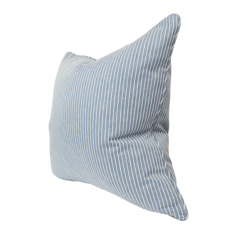 Blue Stitched Stripe Cushion