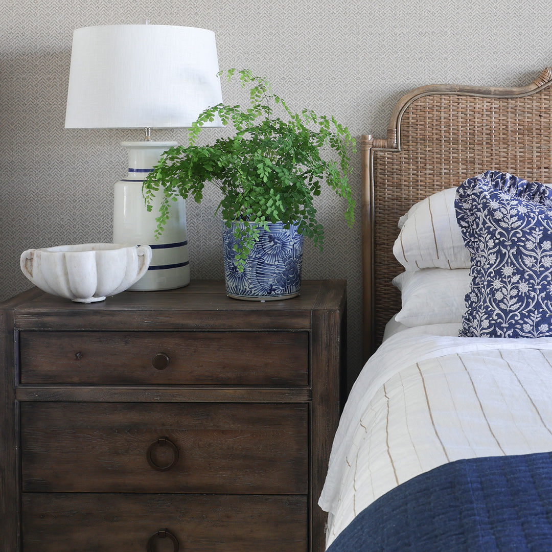 Blue & White Blooming Flower Pot