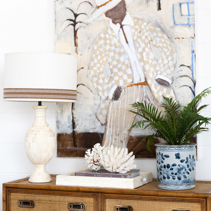 Blue & White Floral Bird Pot
