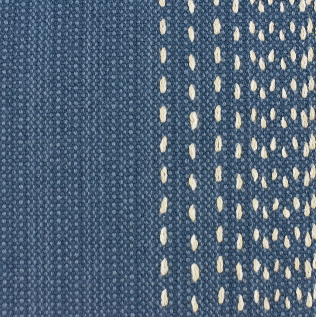 Blue & White Threaded Stripe Cushion