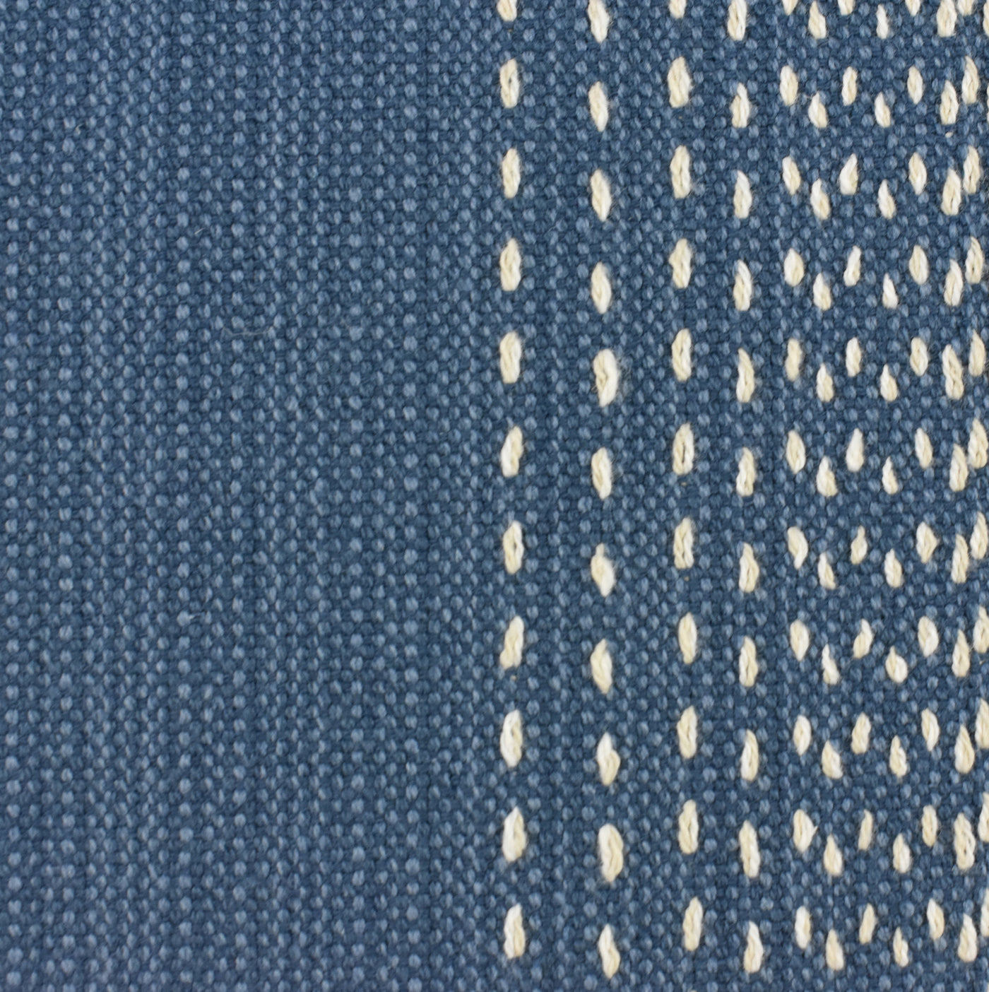 Blue & White Threaded Stripe Cushion