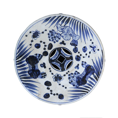 Blue & White Big Fish Stool