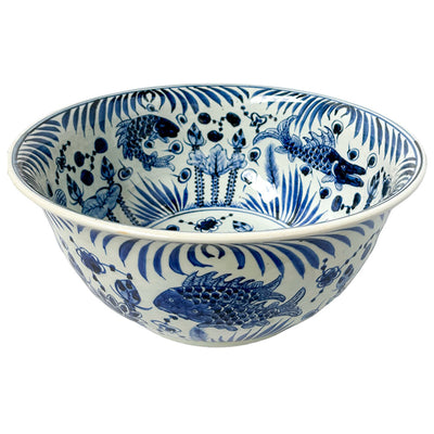 Blue & White Fish Design Bowl