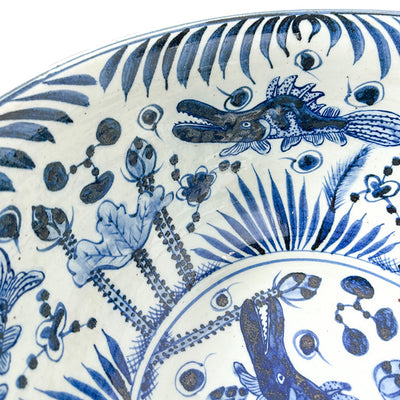 Blue & White Fish Design Bowl