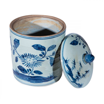 Blue & White Floral Tea Jar 1