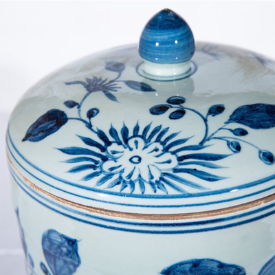 Blue & White Floral Tea Jar 1