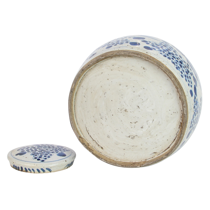 Blue & White Phoenix Ming Jar Lrg