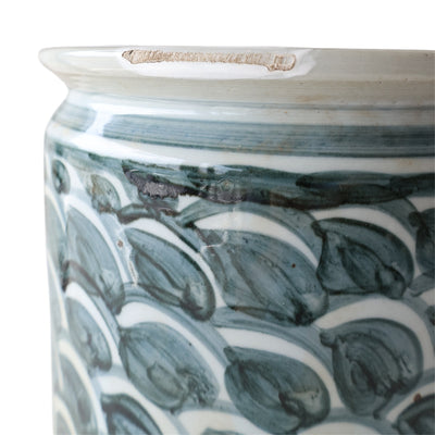 Blue & White Scale Motif Orchid Pot