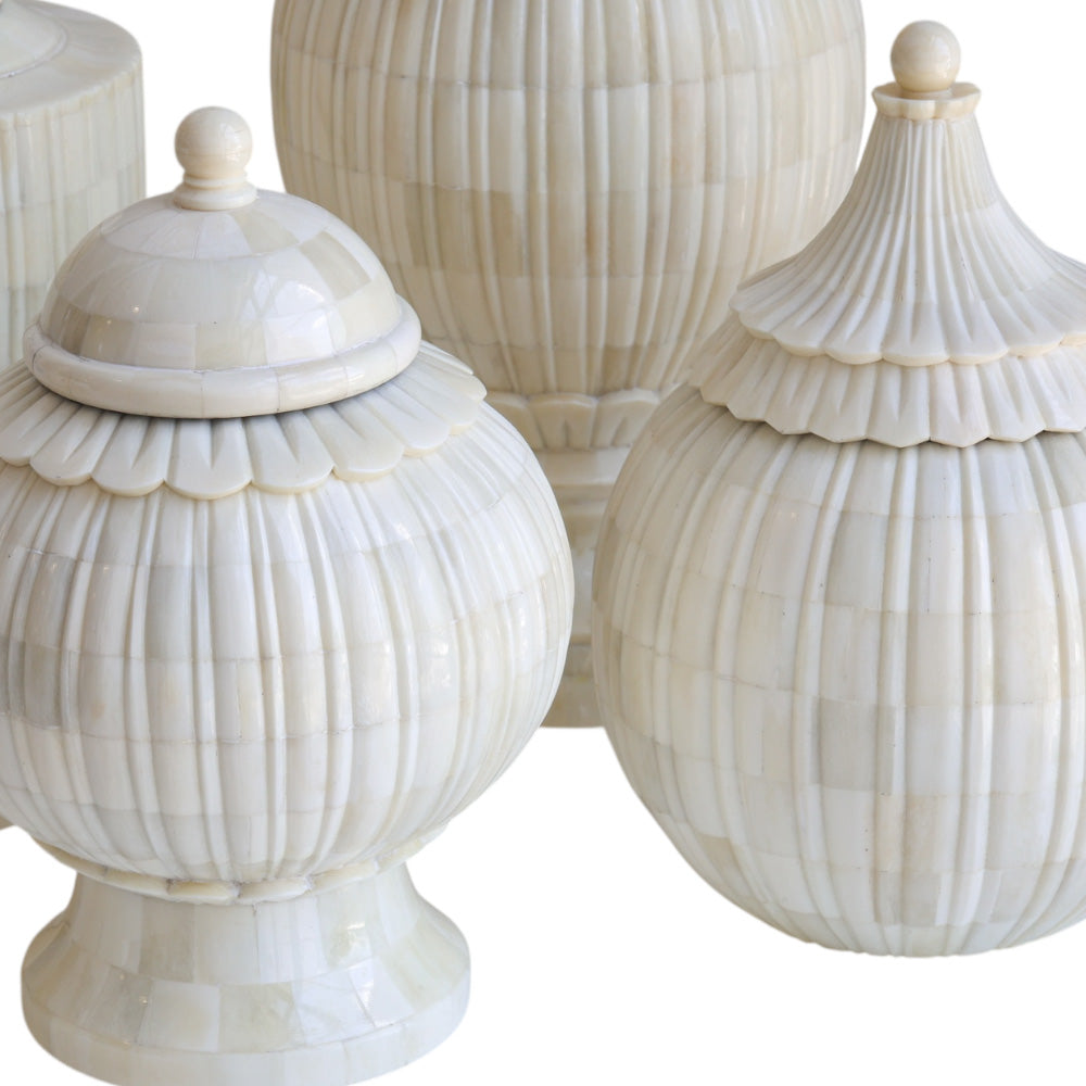 Decorative Bone Carved Jar