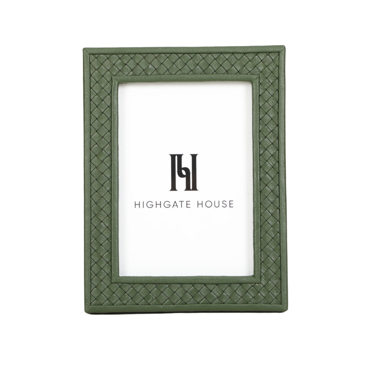 Braided Green Leather Photo Frame