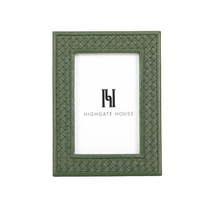 Braided Green Leather Photo Frame