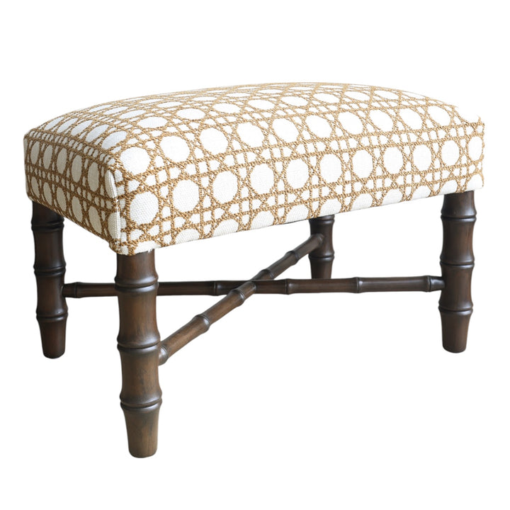 Camel Trellis Bamboo Ottoman