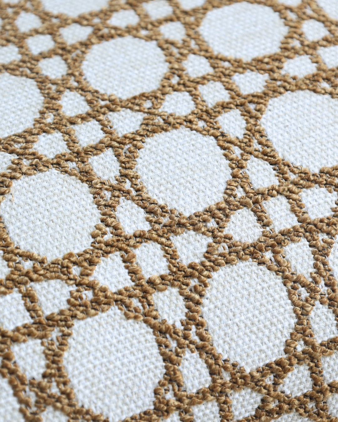 Camel Trellis Bamboo Ottoman