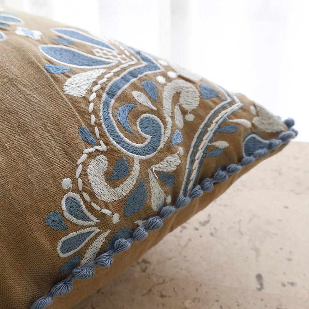 Caramel Hand Embroidered Cushion