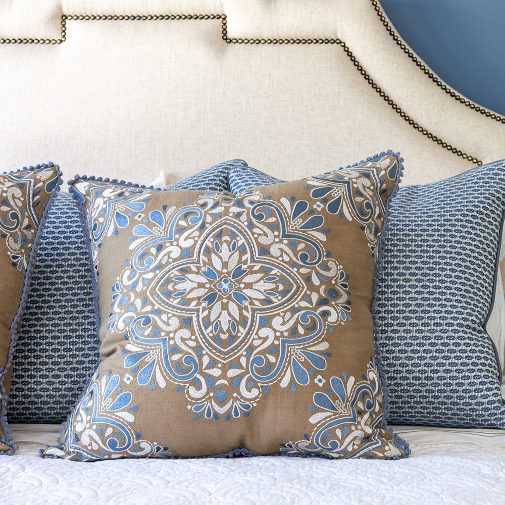 Caramel Hand Embroidered Cushion