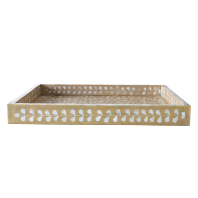Caramel & MOP Floral Tray