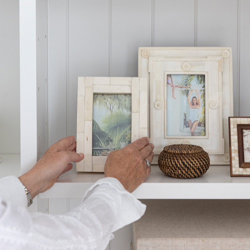 Carved Double Bone Photo Frame