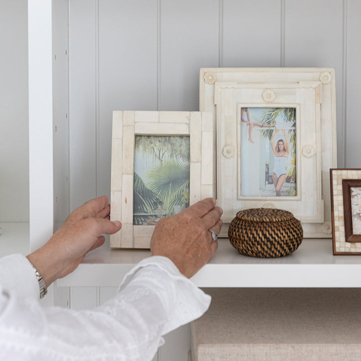 Carved Double Bone Photo Frame