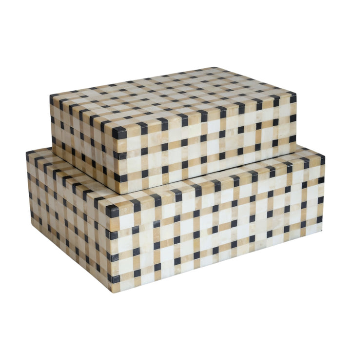 Checkered Black & Bone Box