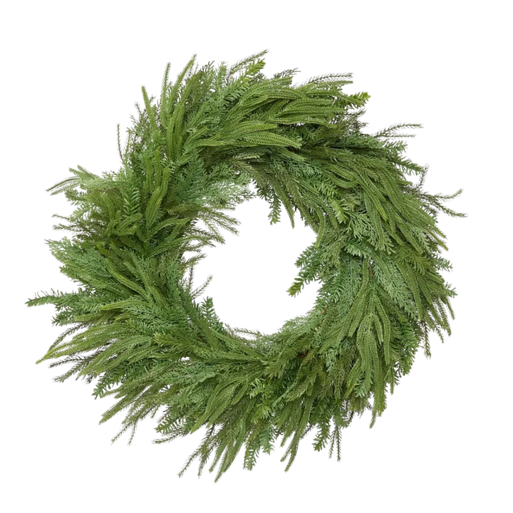 Green wreath on a white background