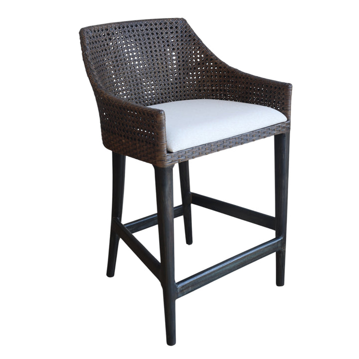 Classic Weave Dark Rattan Bar Stool