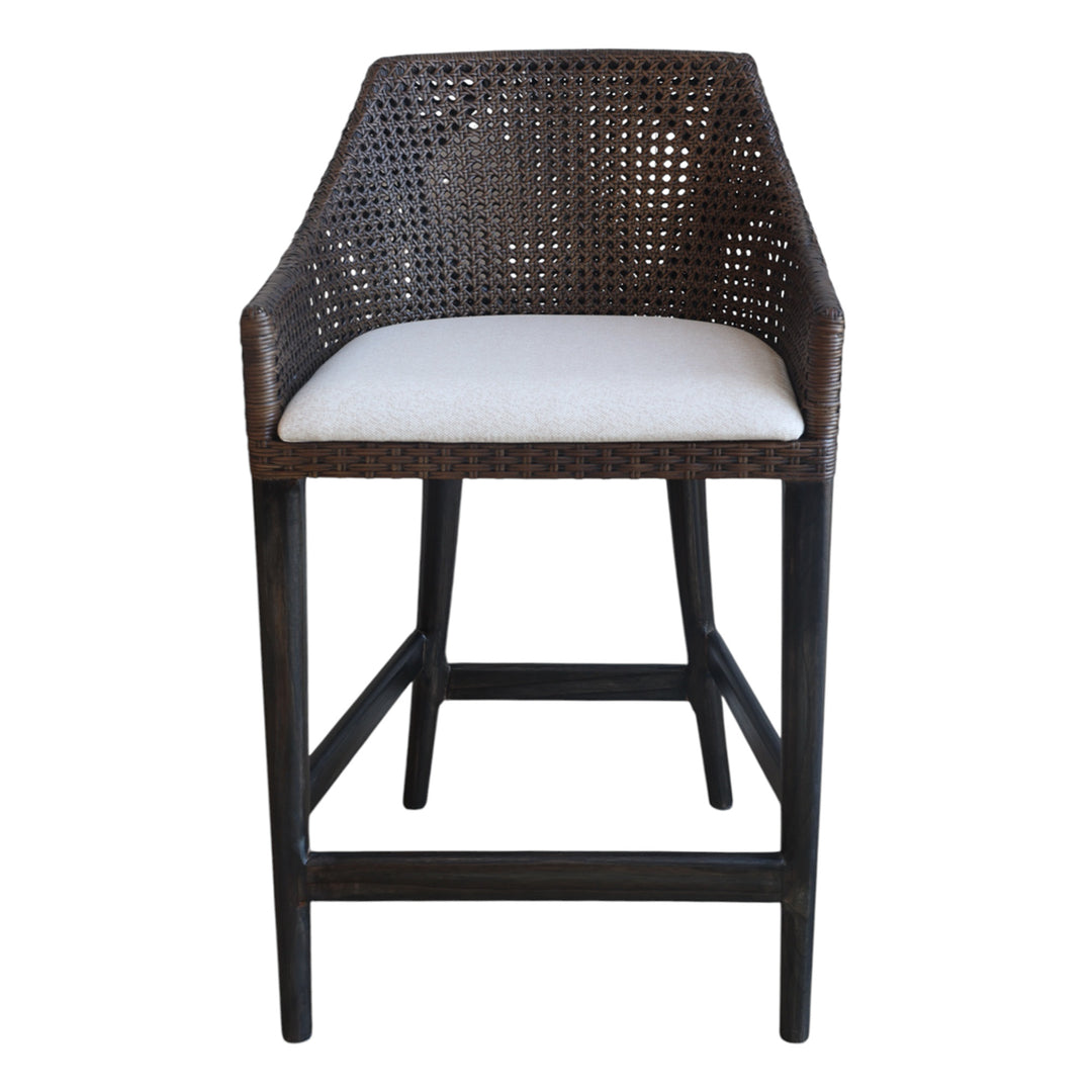 Classic Weave Dark Rattan Bar Stool