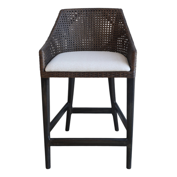 Classic Weave Dark Rattan Bar Stool
