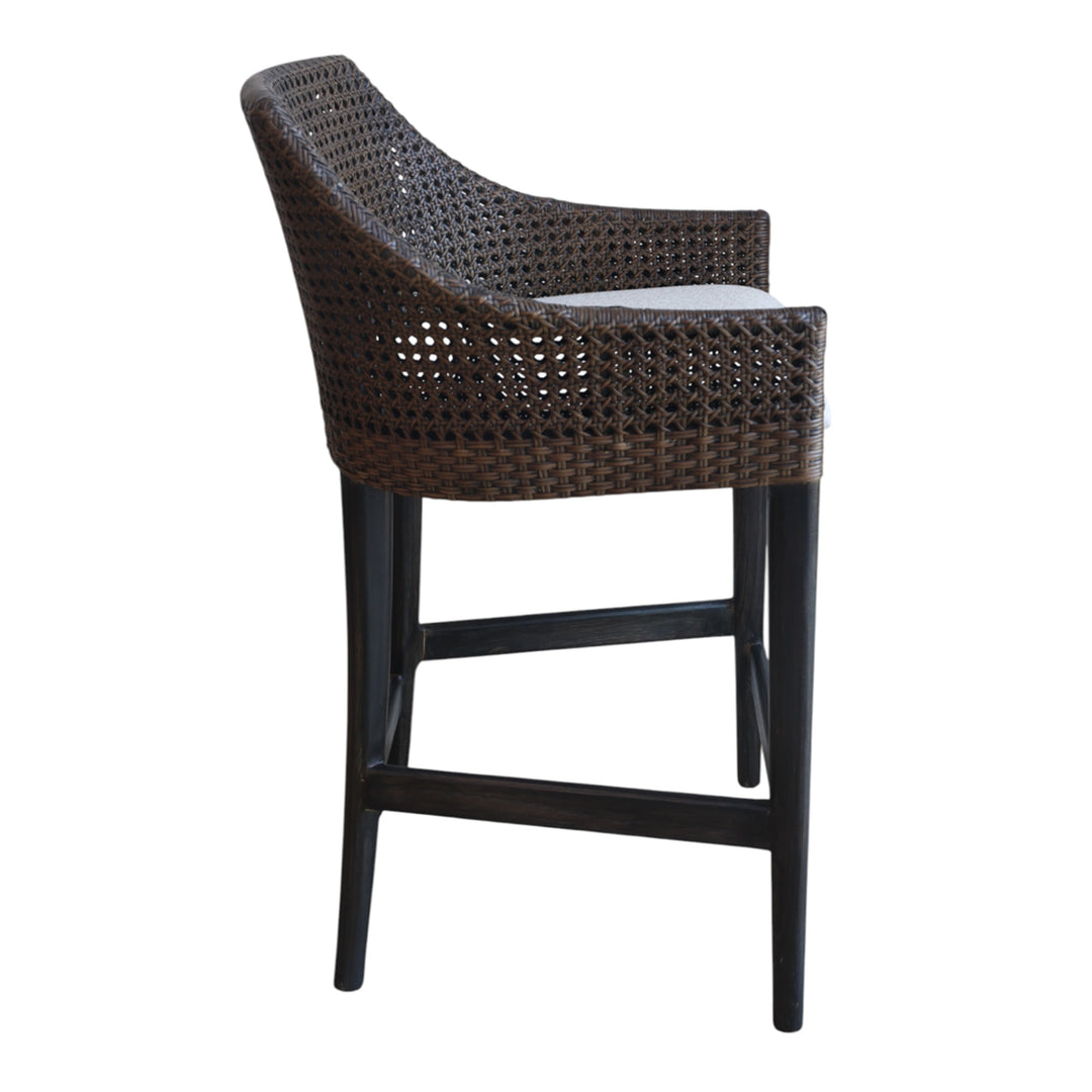 Classic Weave Dark Rattan Bar Stool
