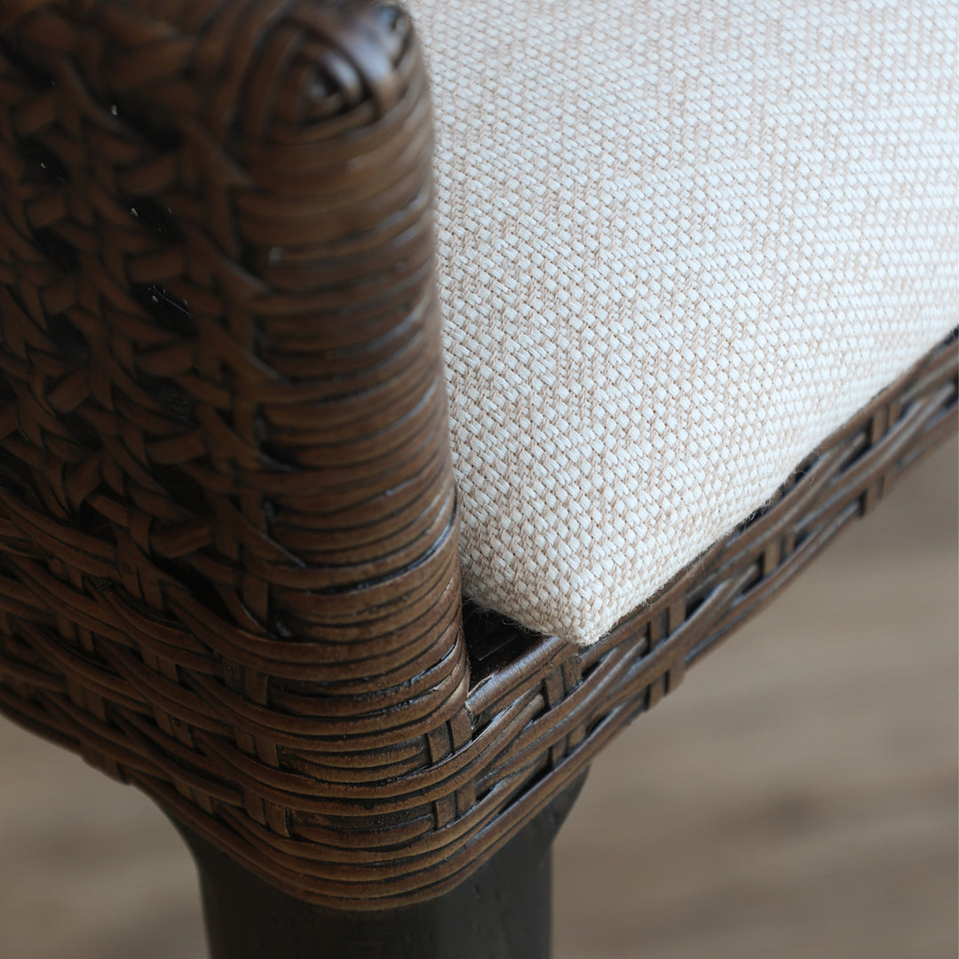 Classic Weave Dark Rattan Bar Stool