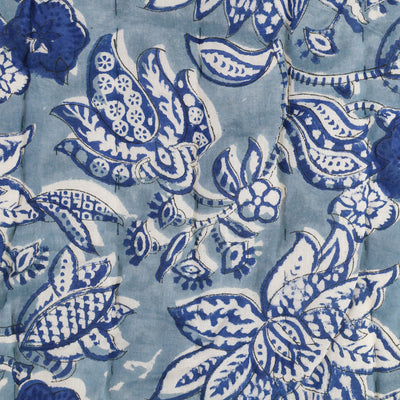 Cobalt Blue Floral Quilt K