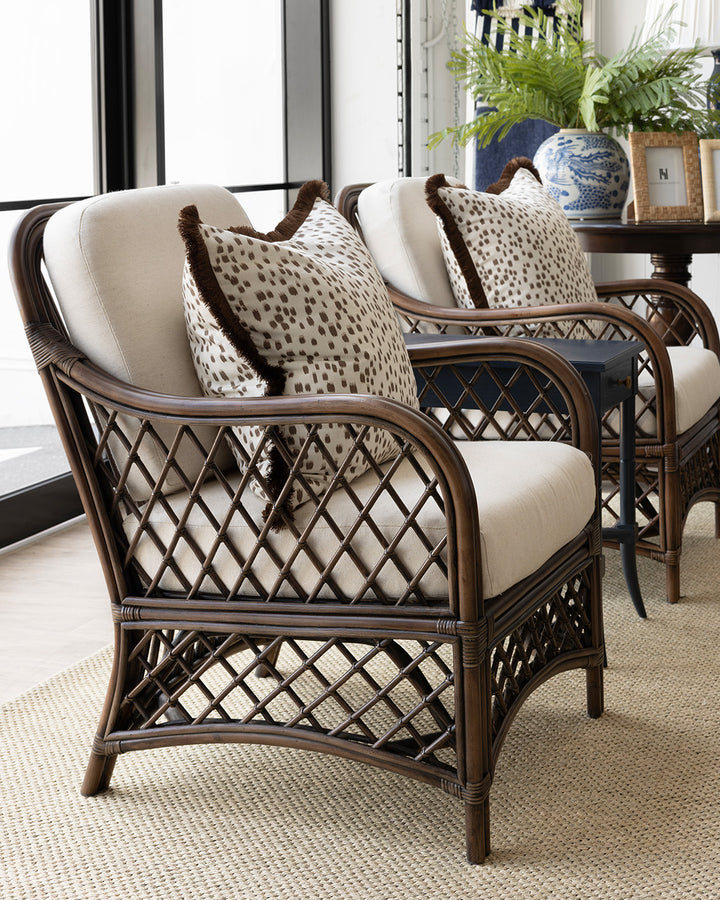 Cocoa Spot With Fringe Cushion