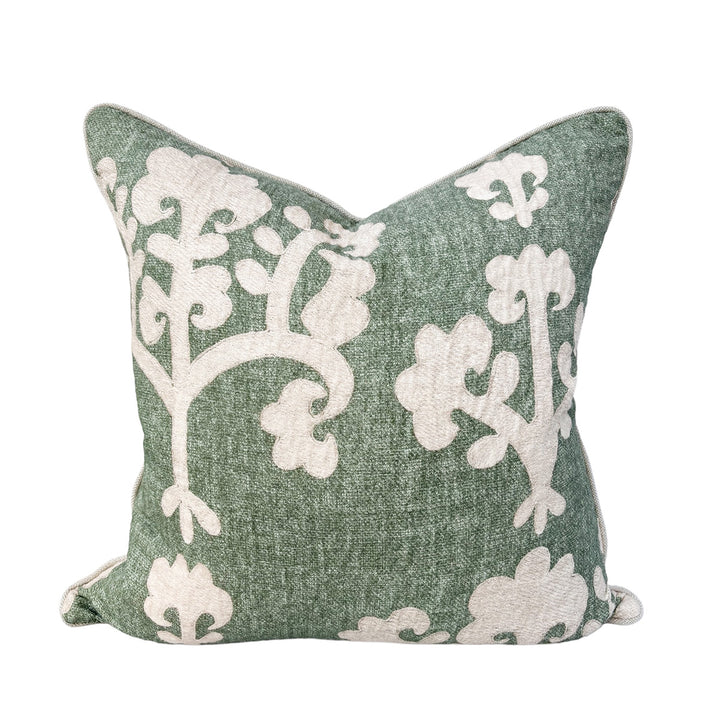 Contemporary Sage Floral Cushion