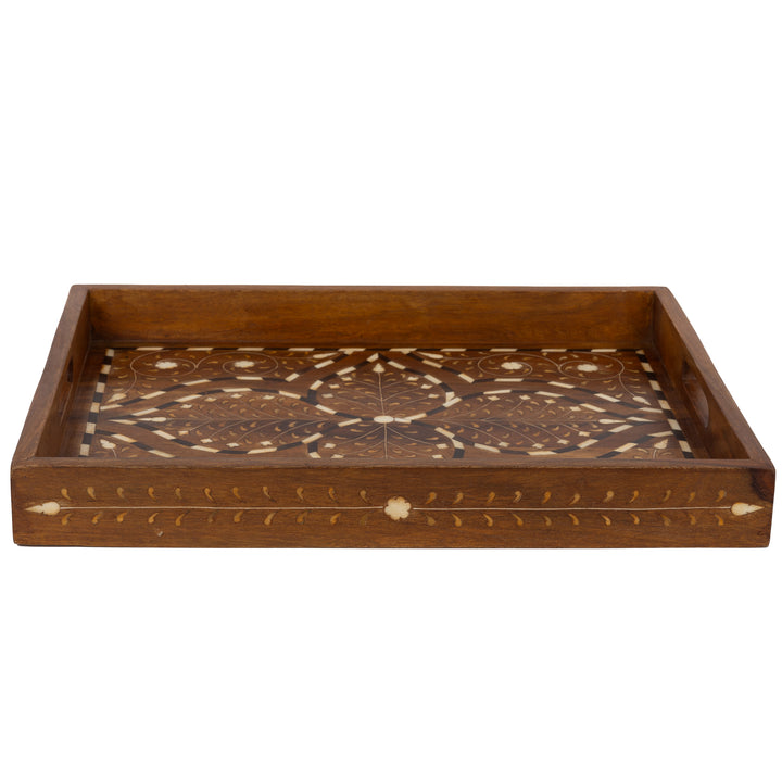 Teak and Bone Inlay Tray
