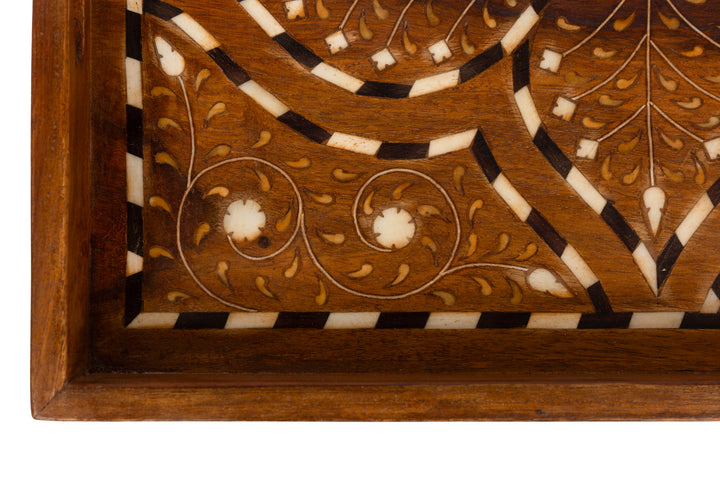 Teak and Bone Inlay Tray