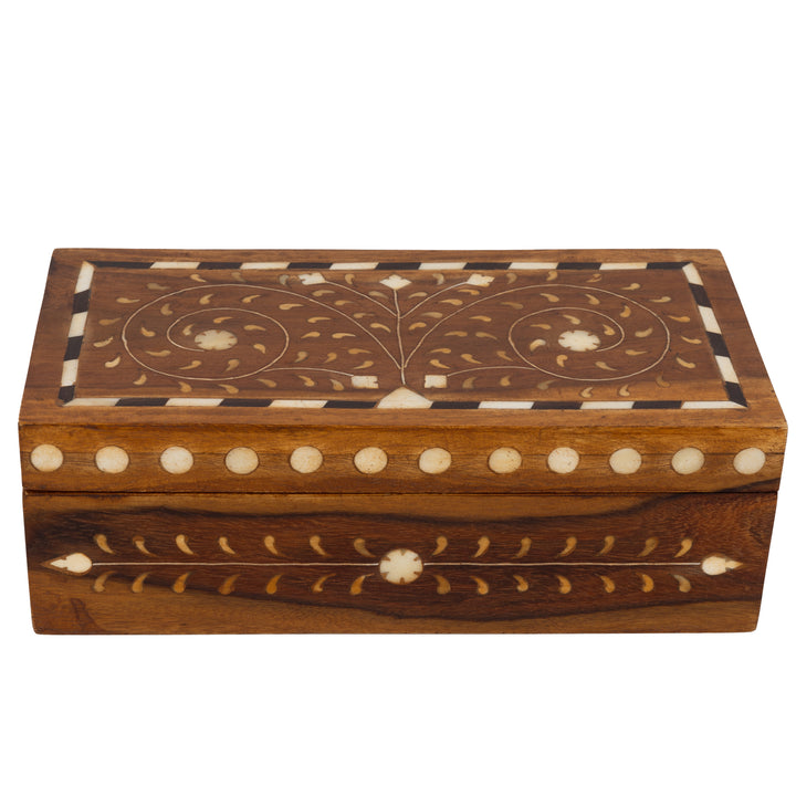 Teak and Bone Inlay Box