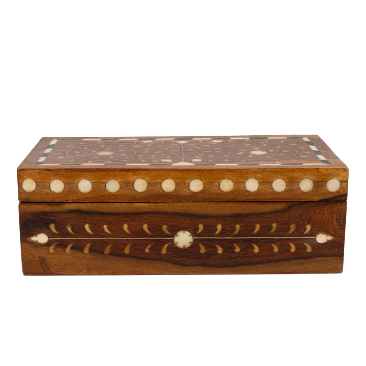 Teak and Bone Inlay Box