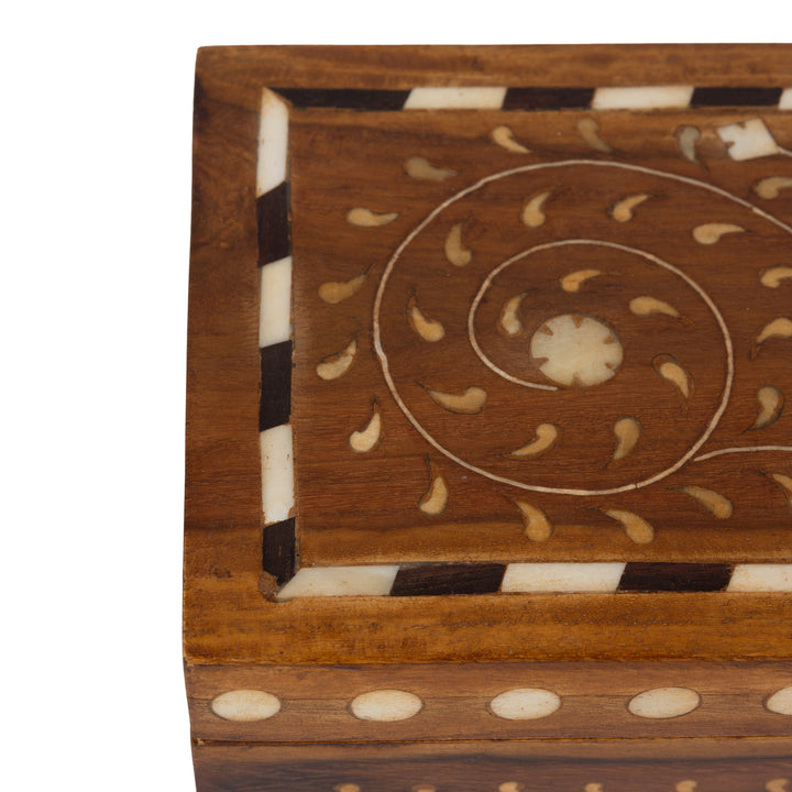 Teak and Bone Inlay Box