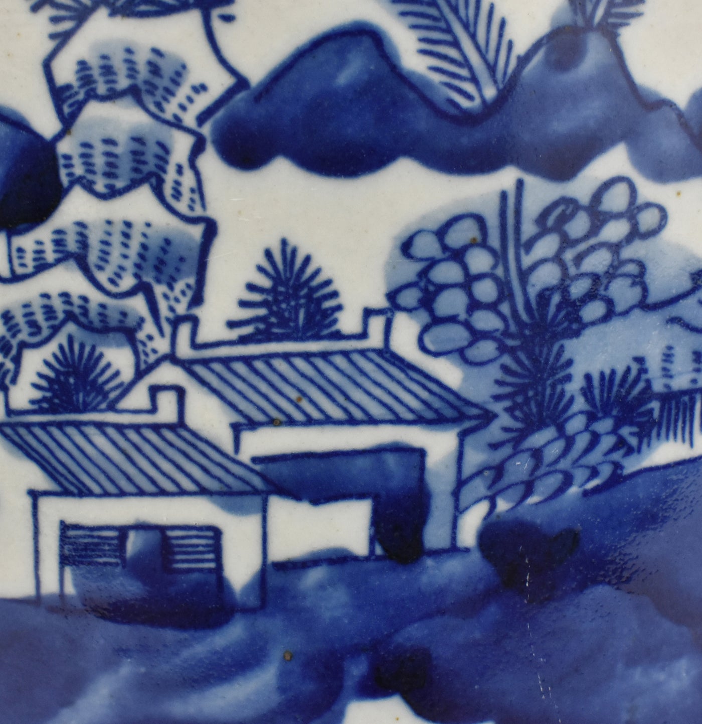Blue Village Painted Pot