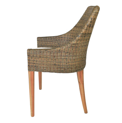 Natural Weave Dining Chair - Smoke