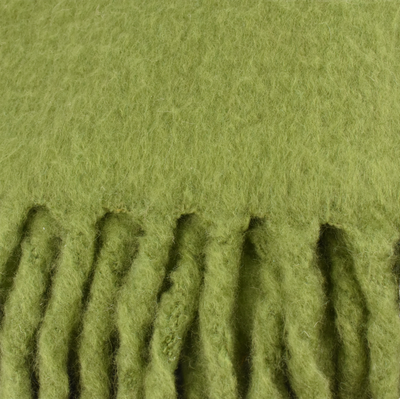 Chunky Olive Green Throw