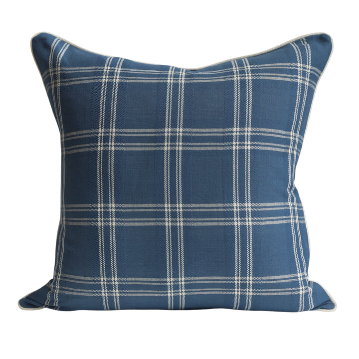 Dark Blue Check Cushion