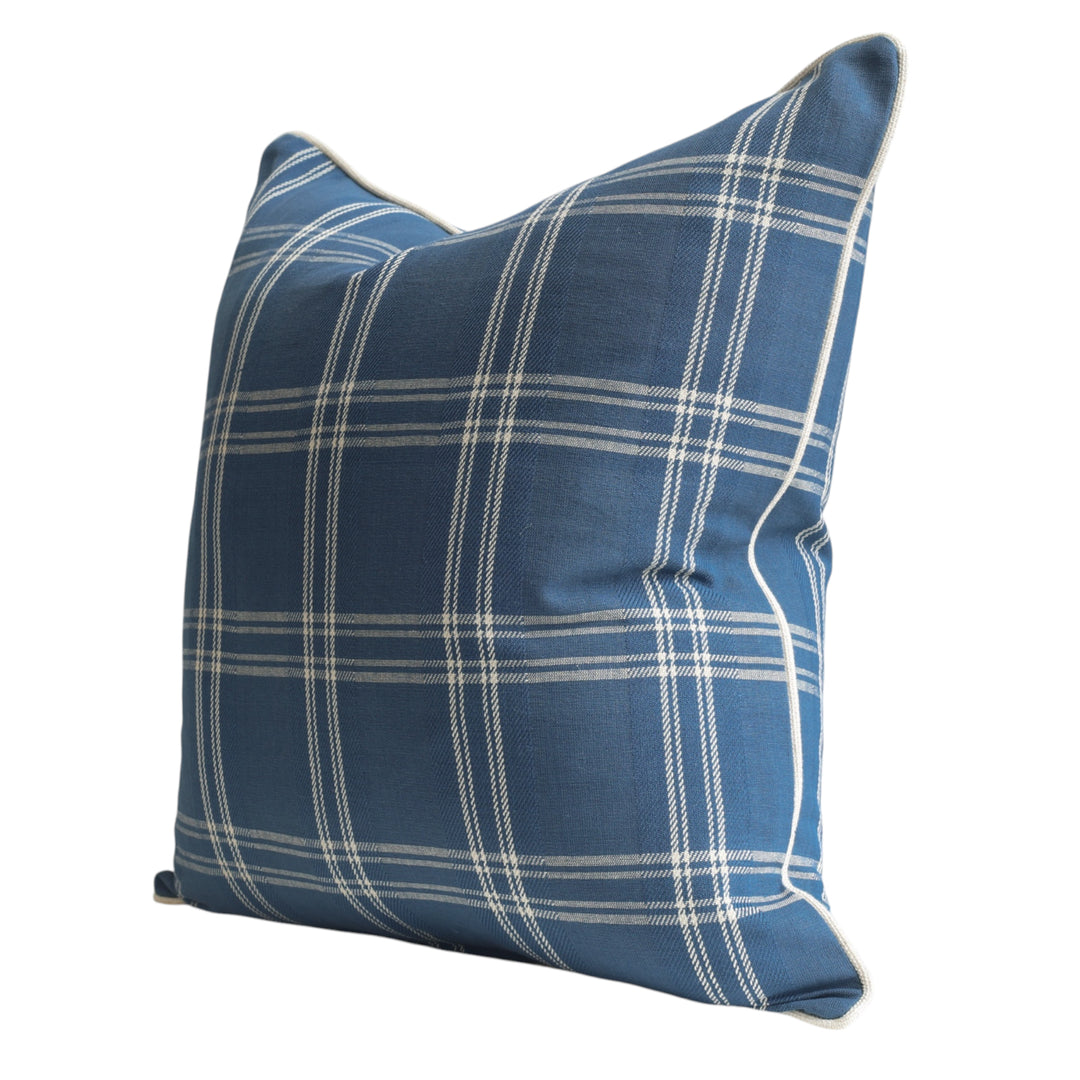 Dark Blue Check Cushion
