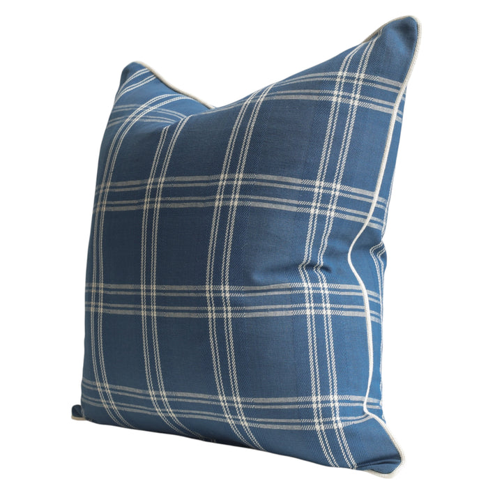 Dark Blue Check Cushion