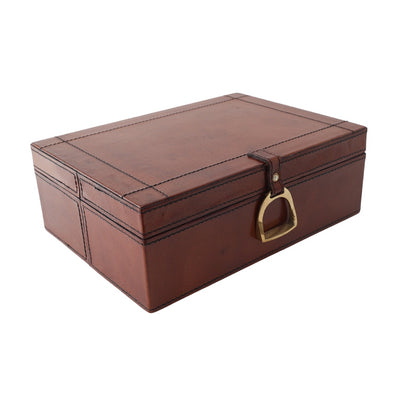 Dark Leather Box with Brass MED