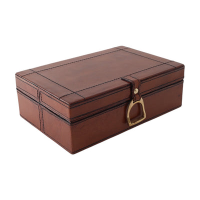 Dark Leather Box with Brass SML