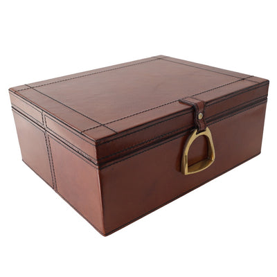 Dark Leather Box with Brass LGE