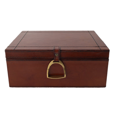 Dark Leather Box with Brass LGE