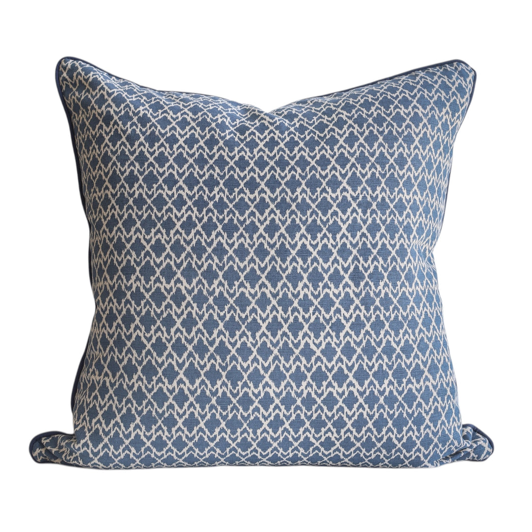 Denim Blue Sketch Print Cushion