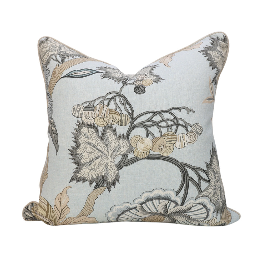 Duck Egg Blue Floral Cushion